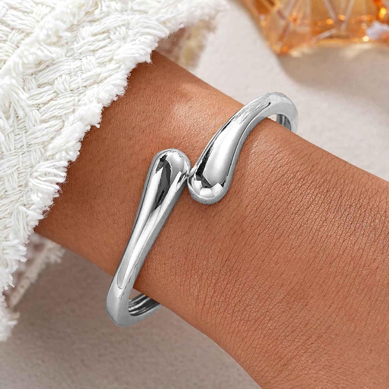 MTINEAPS Store Gold Bangle Bracelets for Women Teens Trendy Chunky Adjustable Twist Cuff Bracelet Jewelry Gifts - Image 2